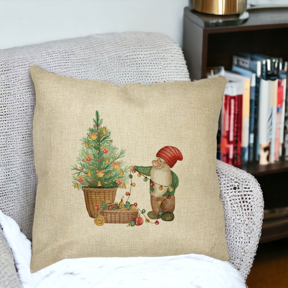 Perna Decorativa cu tematica de Craciun, 22, 40x40 cm, Husa Detasabila, Burduf 15 Burduf
