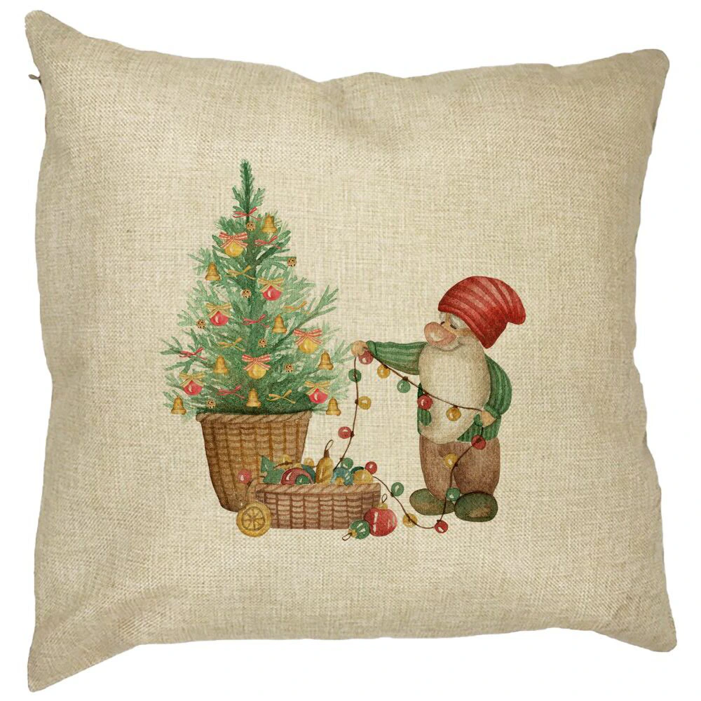 Perna Decorativa cu tematica de Craciun, 22, 40x40 cm, Husa Detasabila, Burduf 13 Perna Decorativa cu tematica de Craciun