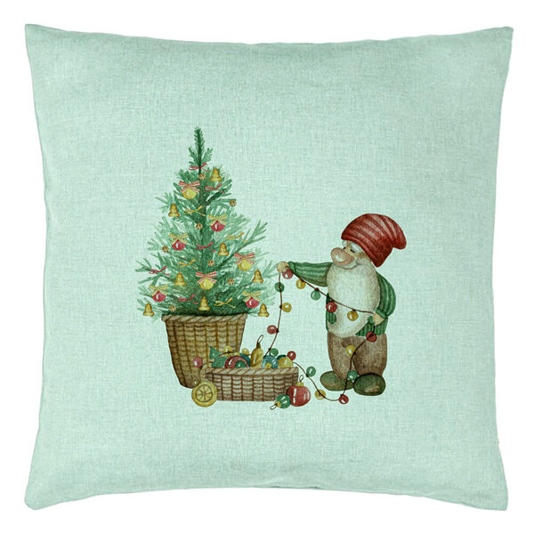 Perna Decorativa cu tematica de Craciun, 22, 40x40 cm, Verde Menta, Husa Detasabila, Burduf 5 Perna Decorativa cu tematica de Craciun