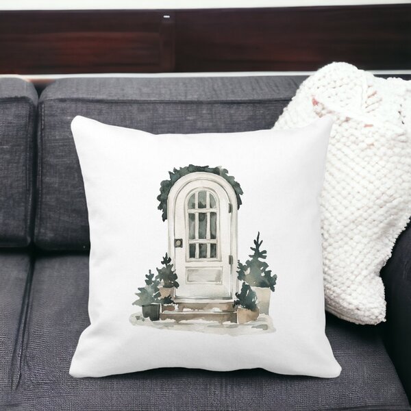 Perna Decorativa cu tematica de Craciun, 3, 40x40 cm, Alba, Mata, Husa Detasabila, Burduf 15 40x40 cm