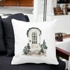 Perna Decorativa cu tematica de Craciun, 3, 40x40 cm, Alba, Mata, Husa Detasabila, Burduf 22 Alba