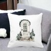 Perna Decorativa cu tematica de Craciun, 3, 40x40 cm, Alba, Mata, Husa Detasabila, Burduf 23 Mata