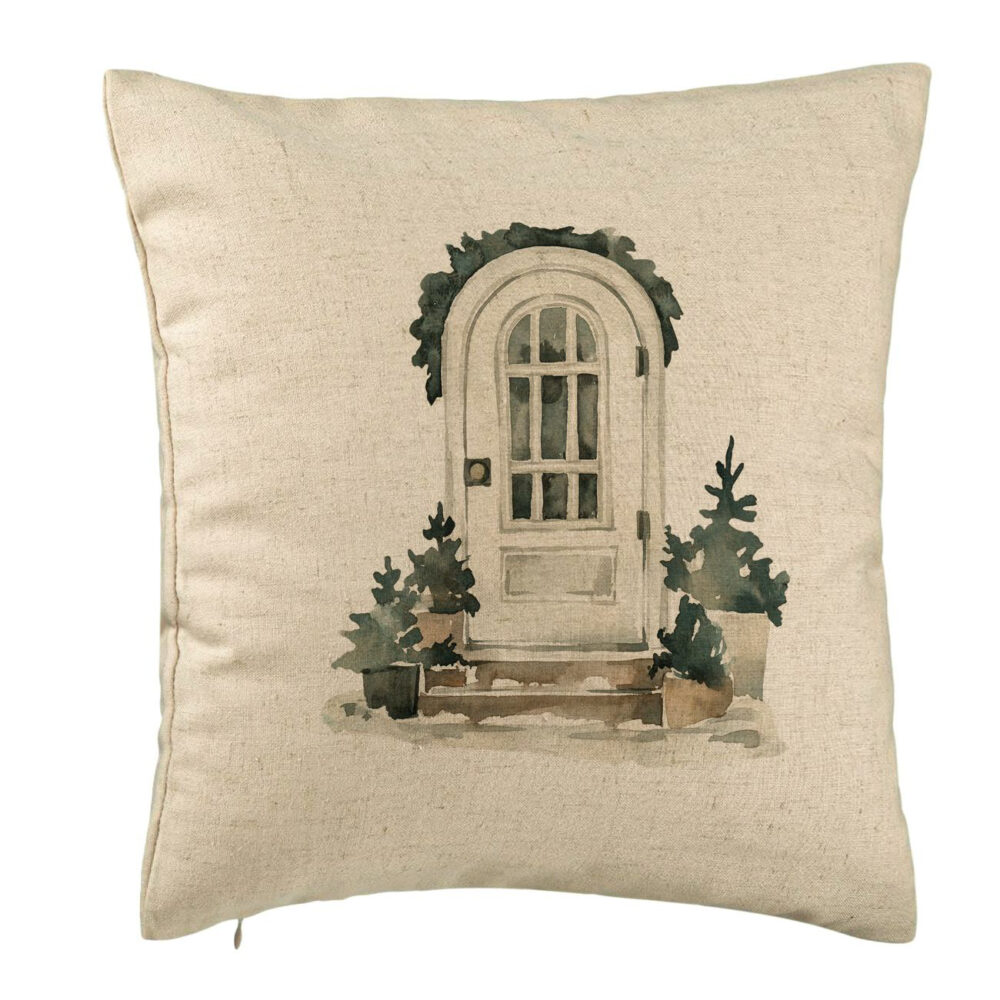 Perna Decorativa cu tematica de Craciun, 3, 40x40 cm, Bej, Husa Detasabila, Burduf 5 Perna Decorativa cu tematica de Craciun