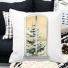 Perna Decorativa cu tematica de Craciun, 5, 40x40 cm, Alba, Mata, Husa Detasabila, Burduf 18 40x40 cm