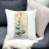 Perna Decorativa cu tematica de Craciun, 5, 40x40 cm, Alba, Mata, Husa Detasabila, Burduf 19 Alba