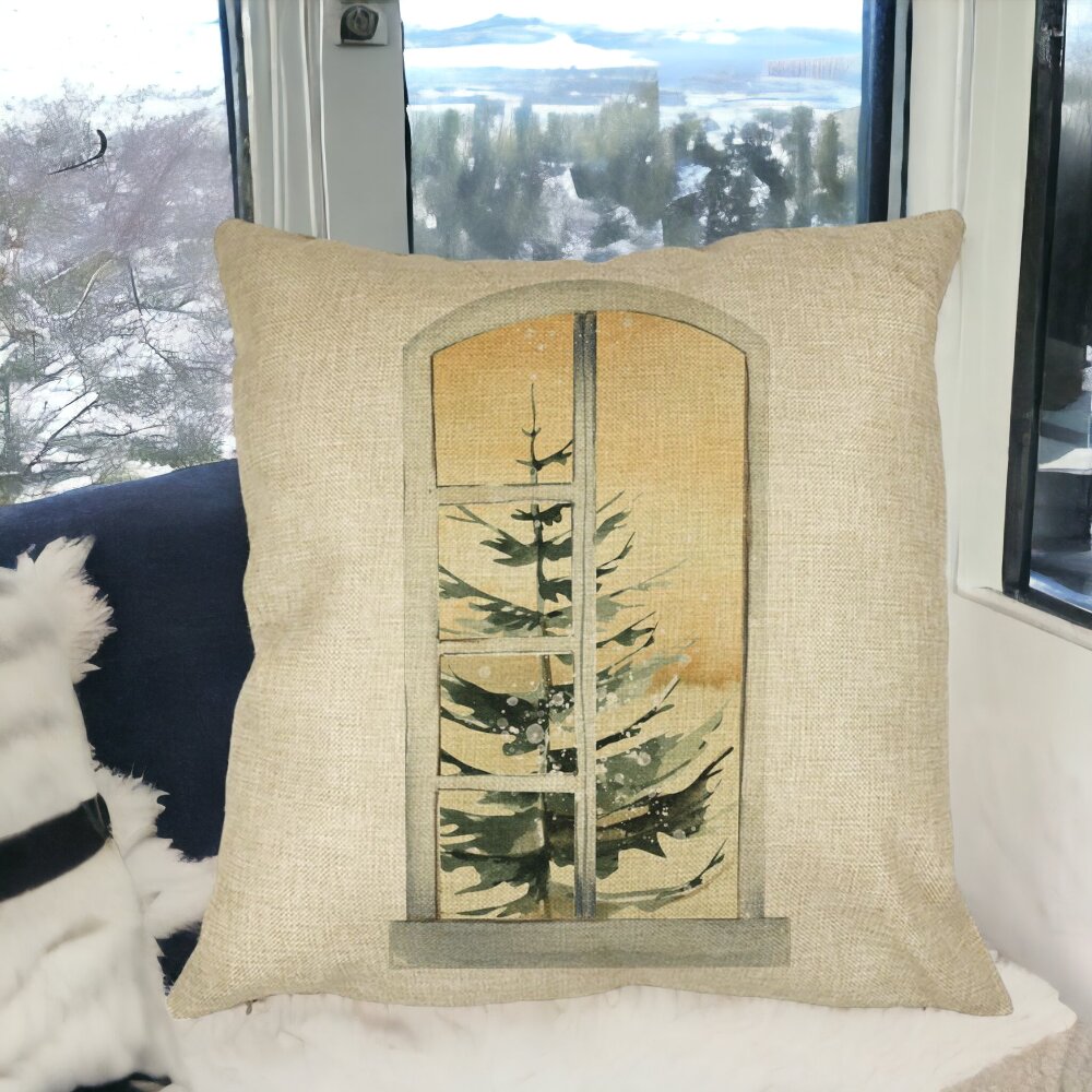 Perna Decorativa cu tematica de Craciun, 5, 40x40 cm, Husa Detasabila, Burduf 15 Burduf
