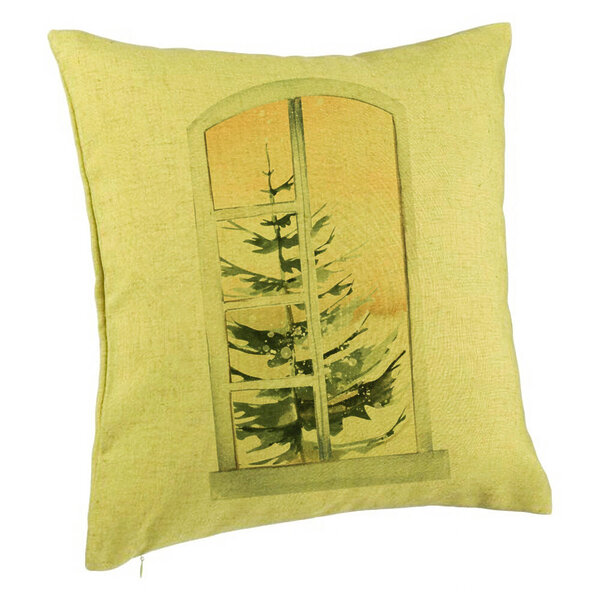 Perna Decorativa cu tematica de Craciun, 5, 40x40 cm, Verde, Husa Detasabila, Burduf 5 Perna Decorativa cu tematica de Craciun