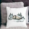 Perna Decorativa cu tematica de Craciun, 6, 40x40 cm, Alba, Mata, Husa Detasabila, Burduf 22 Alba