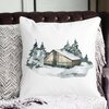 Perna Decorativa cu tematica de Craciun, 6, 40x40 cm, Alba, Mata, Husa Detasabila, Burduf 23 Mata