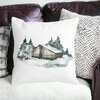 Perna Decorativa cu tematica de Craciun, 6, 40x40 cm, Alba, Mata, Husa Detasabila, Burduf 24 Husa Detasabila