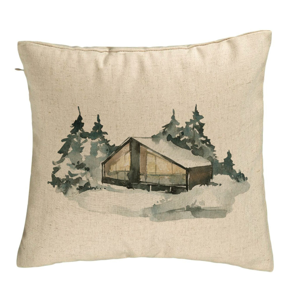 Perna Decorativa cu tematica de Craciun, 6, 40x40 cm, Bej, Husa Detasabila, Burduf 5 Perna Decorativa cu tematica de Craciun