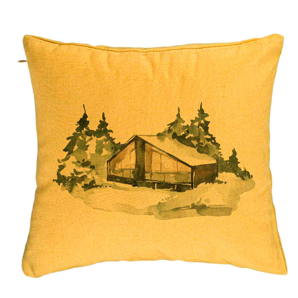 Perna Decorativa cu tematica de Craciun, 6, 40x40 cm, Galben, Husa Detasabila, Burduf 5 Perna Decorativa cu tematica de Craciun
