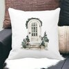 Perna Decorativa cu tematica de Craciun, 8, 40x40 cm, Alba, Mata, Husa Detasabila, Burduf 19 Alba