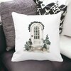 Perna Decorativa cu tematica de Craciun, 8, 40x40 cm, Alba, Mata, Husa Detasabila, Burduf 20 Mata