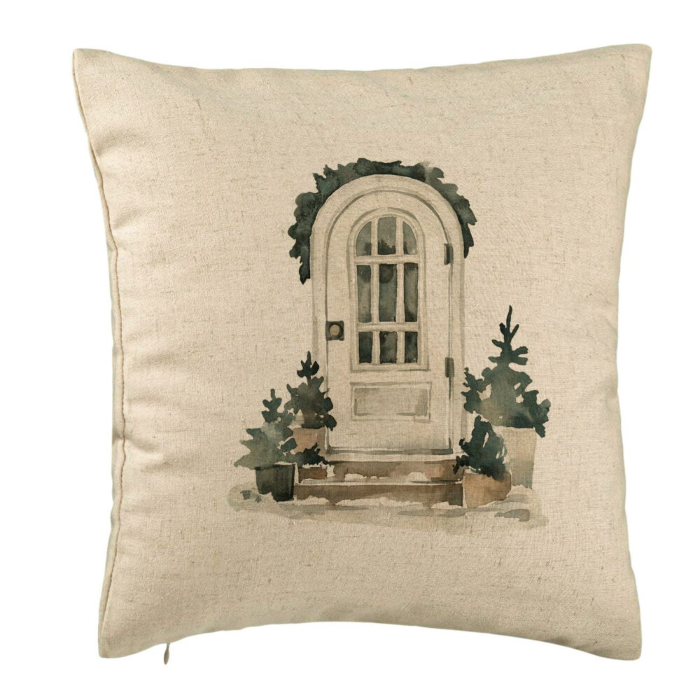 Perna Decorativa cu tematica de Craciun, 8, 40x40 cm, Bej, Husa Detasabila, Burduf 5 Perna Decorativa cu tematica de Craciun