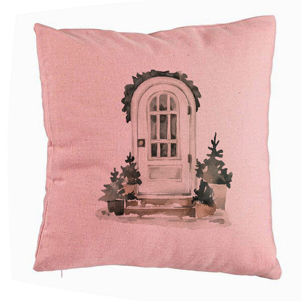 Perna Decorativa cu tematica de Craciun, 8, 40x40 cm, Roz, Husa Detasabila, Burduf 5 Perna Decorativa cu tematica de Craciun