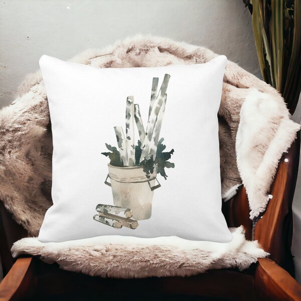 Perna Decorativa cu tematica de Craciun, 9, 40x40 cm, Alba, Mata, Husa Detasabila, Burduf 13 40x40 cm