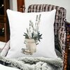 Perna Decorativa cu tematica de Craciun, 9, 40x40 cm, Alba, Mata, Husa Detasabila, Burduf 20 Mata
