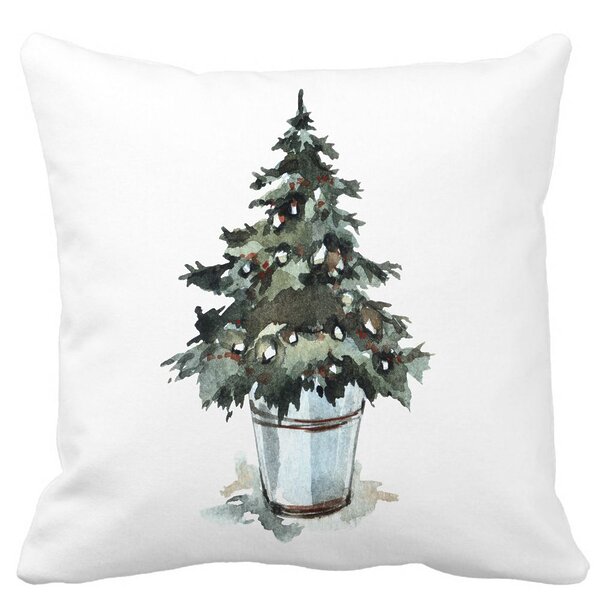 Perna Decorativa cu tematica de Craciun, Brad 1, 40x40 cm, Alba, Mata, Husa Detasabila, Burduf 11 Perna Decorativa cu tematica de Craciun
