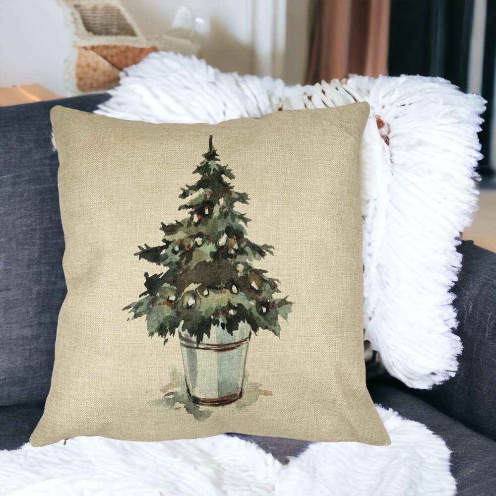 Perna Decorativa cu tematica de Craciun, Brad 1, 40x40 cm, Husa Detasabila, Burduf 16 Perna Decorativa cu tematica de Craciun Brad 1 40x40 cm Husa Detasabila Burduf bsc0396 5