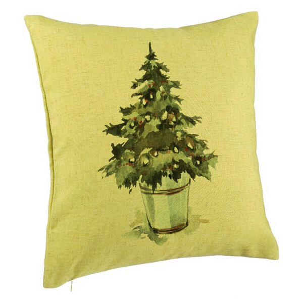 Perna Decorativa cu tematica de Craciun, Brad 1, 40x40 cm, Verde, Husa Detasabila, Burduf 5 Perna Decorativa cu tematica de Craciun