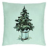 Perna Decorativa cu tematica de Craciun, Brad 1, 40x40 cm, Verde Menta, Husa Detasabila, Burduf 22 Perna Decorativa cu tematica de Craciun