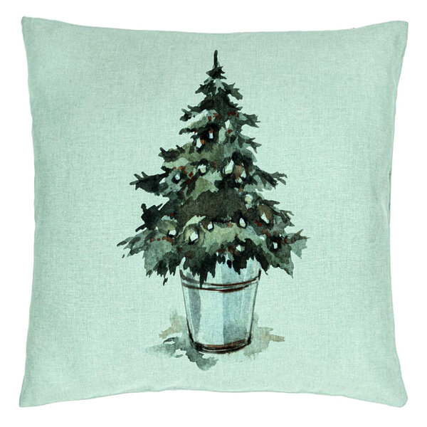 Perna Decorativa cu tematica de Craciun, Brad 1, 40x40 cm, Verde Menta, Husa Detasabila, Burduf 15 Perna Decorativa cu tematica de Craciun