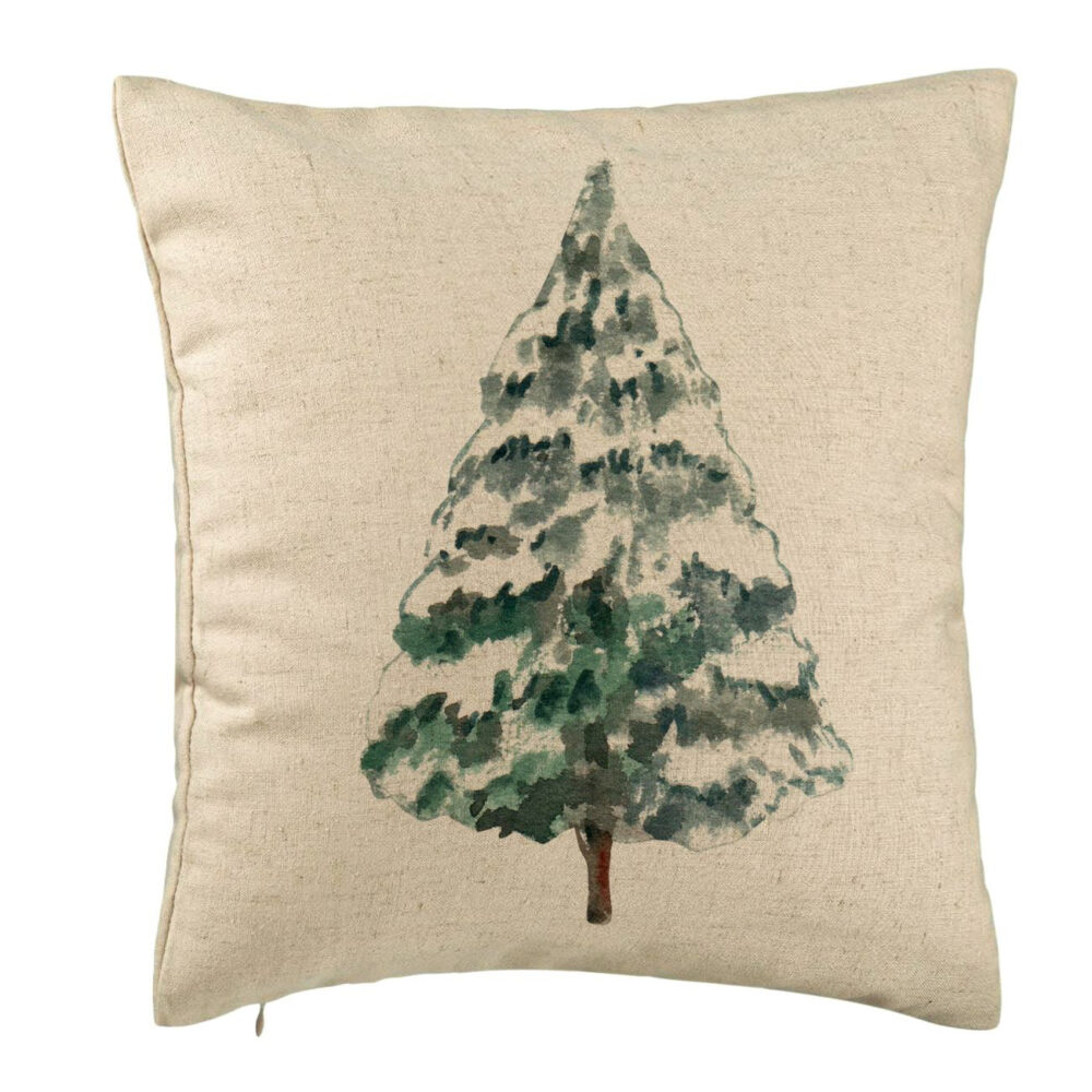 Perna Decorativa cu tematica de Craciun, Brad 2, 40x40 cm, Bej, Husa Detasabila, Burduf 5 Perna Decorativa cu tematica de Craciun