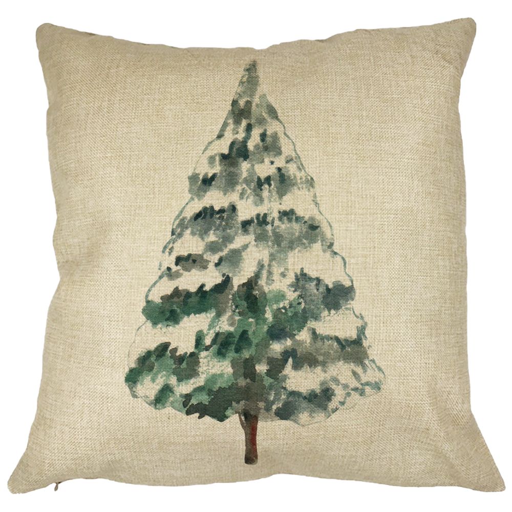 Perna Decorativa cu tematica de Craciun, Brad 2, 40x40 cm, Husa Detasabila, Burduf 13 Perna Decorativa cu tematica de Craciun