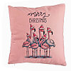 Perna Decorativa cu tematica de Craciun, Flamingo si Text, 40x40 cm, Roz, Husa Detasabila, Burduf 7 Perna Decorativa cu tematica de Craciun