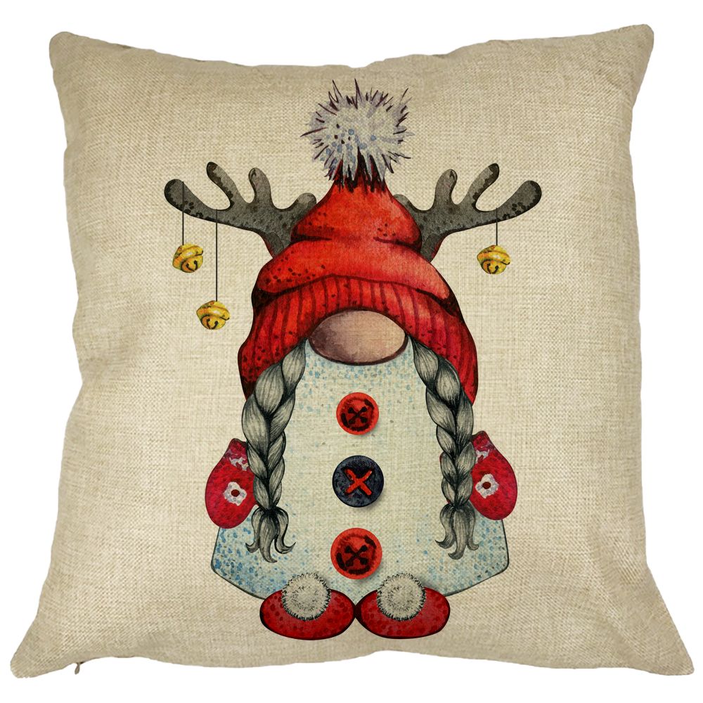 Perna Decorativa cu tematica de Craciun, Gnom 2, 40x40 cm, Husa Detasabila, Burduf 11 Perna Decorativa cu tematica de Craciun