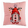 Perna Decorativa cu tematica de Craciun, Gnom 2, 40x40 cm, Roz, Husa Detasabila, Burduf 7 Perna Decorativa cu tematica de Craciun
