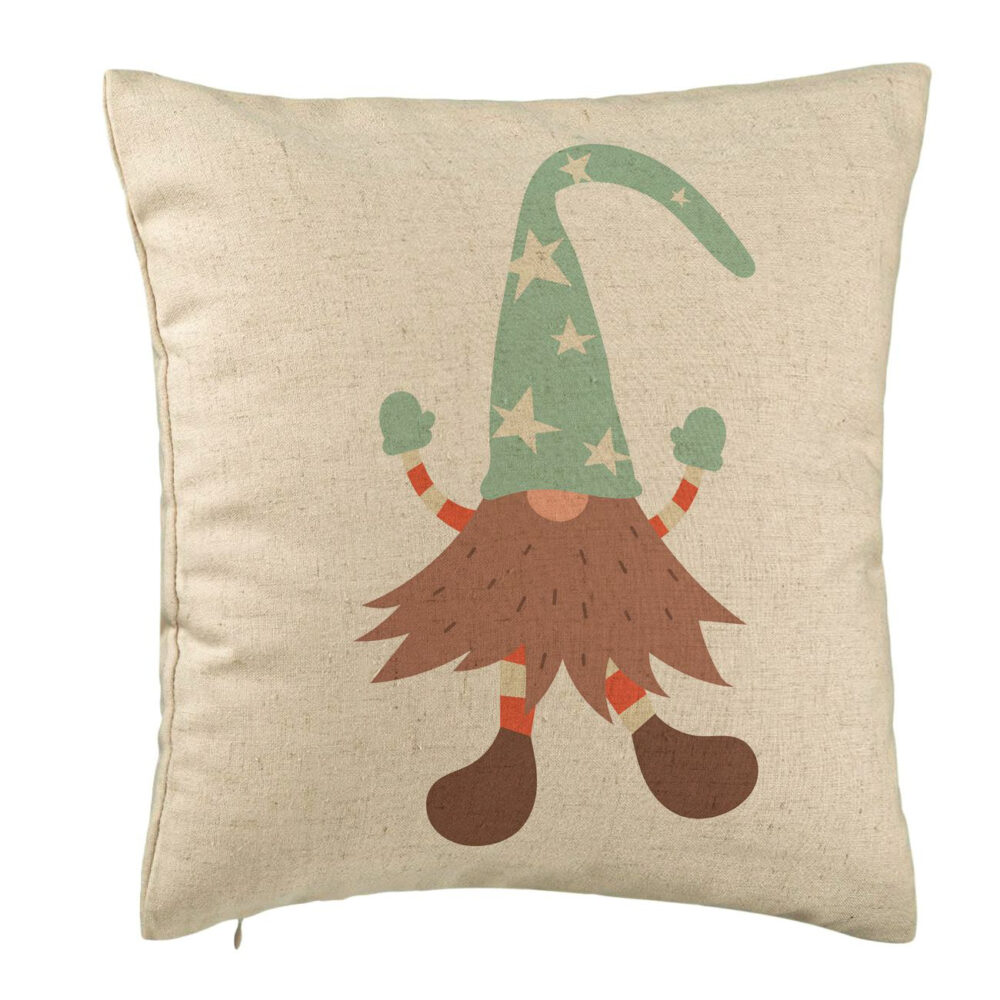 Perna Decorativa cu tematica de Craciun, Gnom 3 40x40 cm, Bej, Husa Detasabila, Burduf 5 Perna Decorativa cu tematica de Craciun