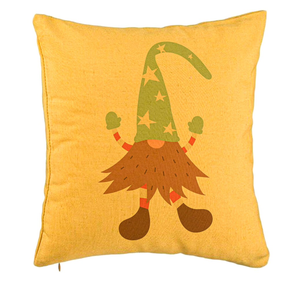 Perna Decorativa cu tematica de Craciun, Gnom 3 40x40 cm, Galben, Husa Detasabila, Burduf 5 Perna Decorativa cu tematica de Craciun