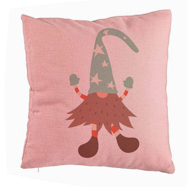 Perna Decorativa cu tematica de Craciun, Gnom 3 40x40 cm, Roz, Husa Detasabila, Burduf 5 Perna Decorativa cu tematica de Craciun