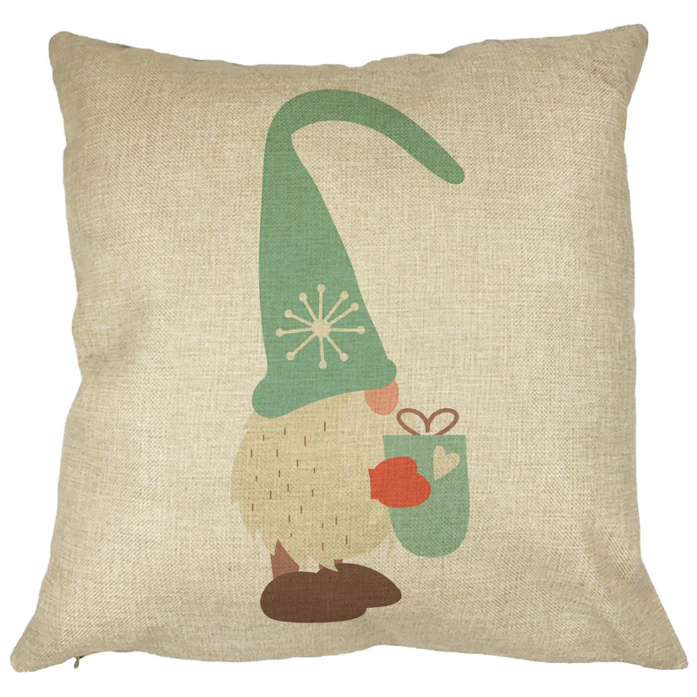 Perna Decorativa cu tematica de Craciun, Gnom 4, 40x40 cm, Husa Detasabila, Burduf 11 Perna Decorativa cu tematica de Craciun