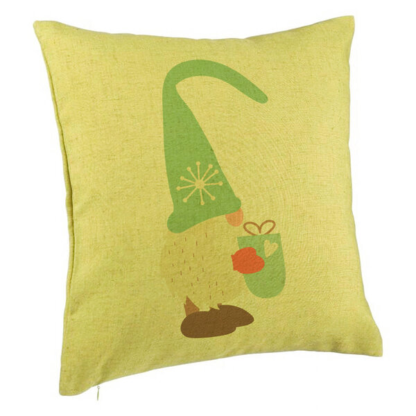 Perna Decorativa cu tematica de Craciun, Gnom 4, 40x40 cm, Verde, Husa Detasabila, Burduf 5 Perna Decorativa cu tematica de Craciun