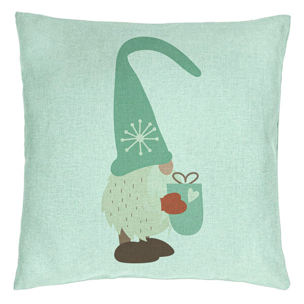 Perna Decorativa cu tematica de Craciun, Gnom 4, 40x40 cm, Verde Menta, Husa Detasabila, Burduf 5 Perna Decorativa cu tematica de Craciun