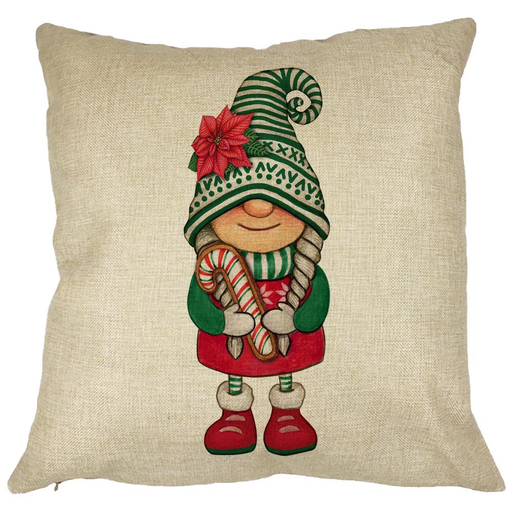 Perna Decorativa cu tematica de Craciun, Gnom 5, 40x40 cm, Husa Detasabila, Burduf 11 Perna Decorativa cu tematica de Craciun