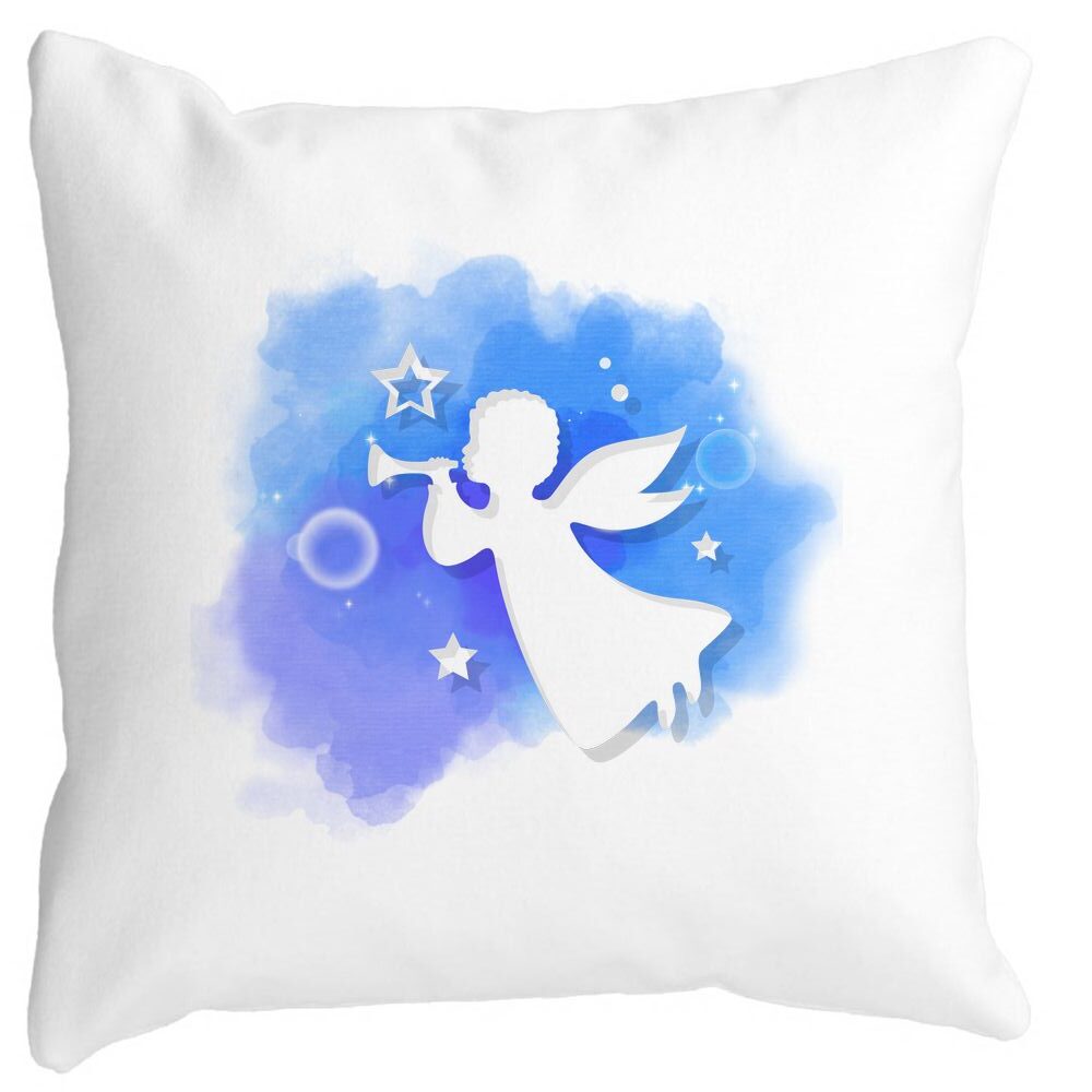 Perna Decorativa cu tematica de Craciun, Inger, 40x40 cm, Alba, Mata, Husa Detasabila, Burduf 11 Perna Decorativa cu tematica de Craciun