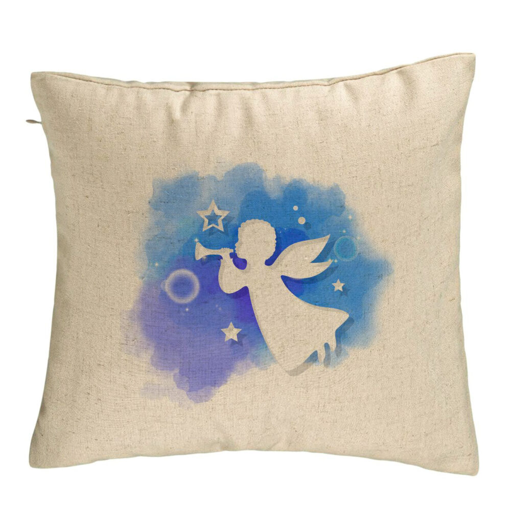 Perna Decorativa cu tematica de Craciun, Inger, 40x40 cm, Bej, Husa Detasabila, Burduf 5 Perna Decorativa cu tematica de Craciun