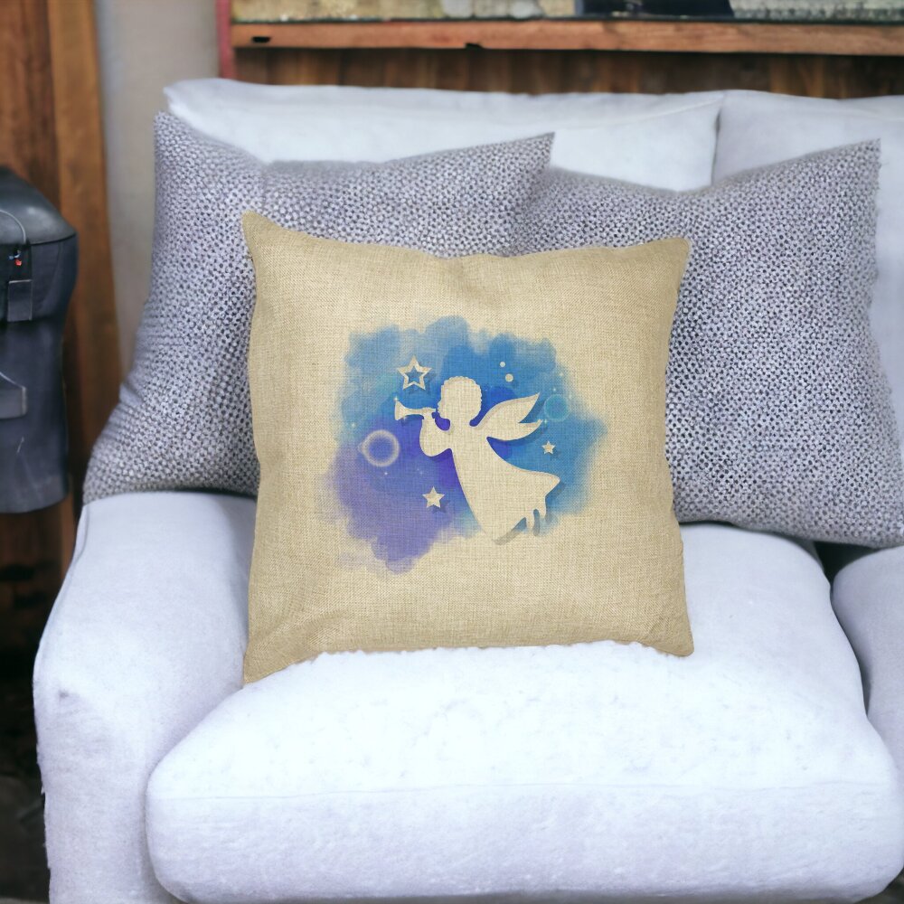 Perna Decorativa cu tematica de Craciun, Inger, 40x40 cm, Husa Detasabila, Burduf 16 Perna Decorativa cu tematica de Craciun Inger 40x40 cm Husa Detasabila Burduf bsc0448 5