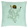 Perna Decorativa cu tematica de Craciun, Isus Hristos, 40x40 cm, Verde Menta, Husa Detasabila, Burduf 7 Perna Decorativa cu tematica de Craciun