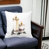 Perna Decorativa cu tematica de Craciun, Lumanari 1, 40x40 cm, Alba, Mata, Husa Detasabila, Burduf 17 Lumanari 1