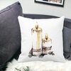 Perna Decorativa cu tematica de Craciun, Lumanari 1, 40x40 cm, Alba, Mata, Husa Detasabila, Burduf 18 40x40 cm