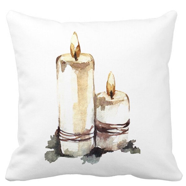 Perna Decorativa cu tematica de Craciun, Lumanari 1, 40x40 cm, Alba, Mata, Husa Detasabila, Burduf 11 Perna Decorativa cu tematica de Craciun