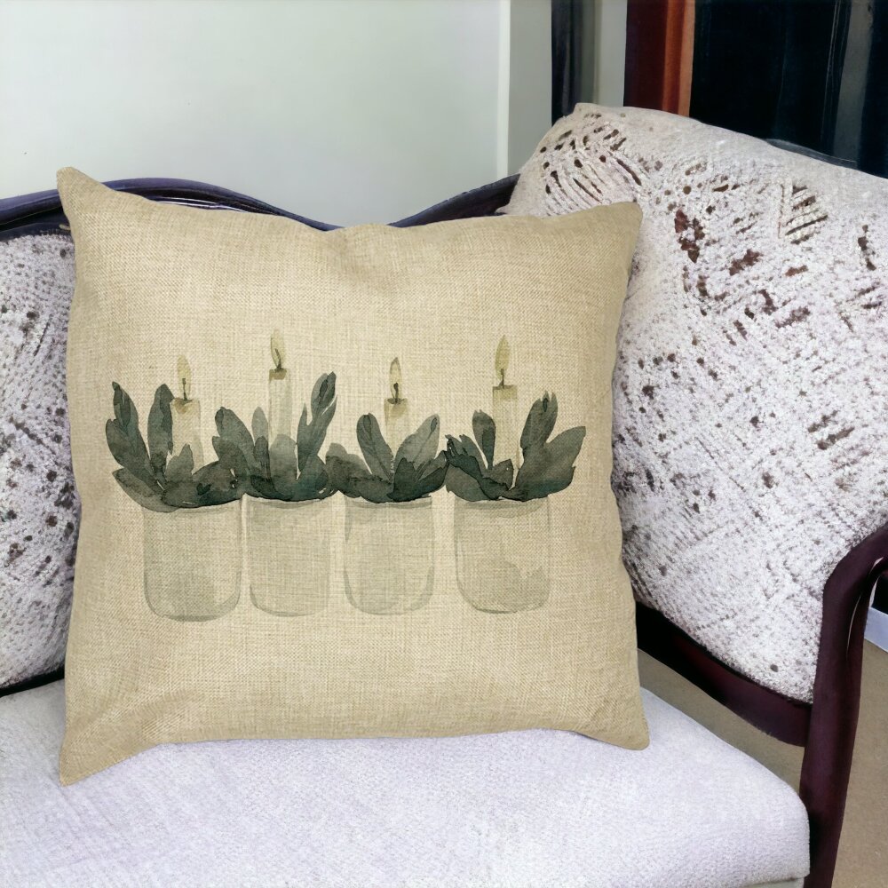 Perna Decorativa cu tematica de Craciun, Lumanari 2, 40x40 cm, Husa Detasabila, Burduf 16 Perna Decorativa cu tematica de Craciun Lumanari 2 40x40 cm Husa Detasabila Burduf bsc0400 5