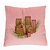 Perna Decorativa cu tematica de Craciun, Lumanari, 7, 40x40 cm, Roz, Husa Detasabila, Burduf 7 Perna Decorativa cu tematica de Craciun