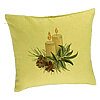 Perna Decorativa cu tematica de Craciun, Lumanari, 8, 40x40 cm, Verde, Husa Detasabila, Burduf 7 Perna Decorativa cu tematica de Craciun