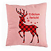 Perna Decorativa cu tematica de Craciun, Ren si Text 4, 40x40 cm, Roz, Husa Detasabila, Burduf 7 Perna Decorativa cu tematica de Craciun